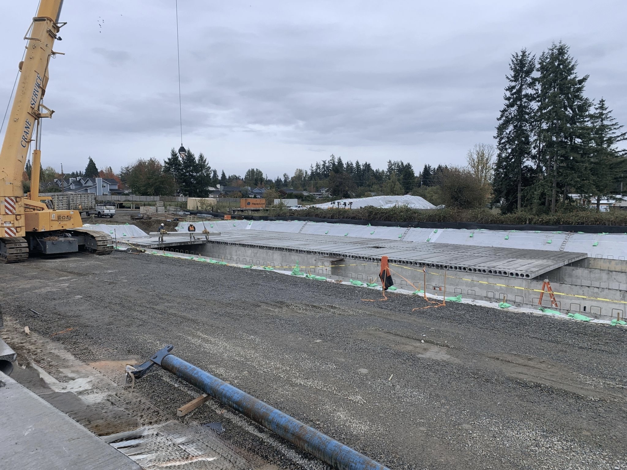 Detention vault construction work